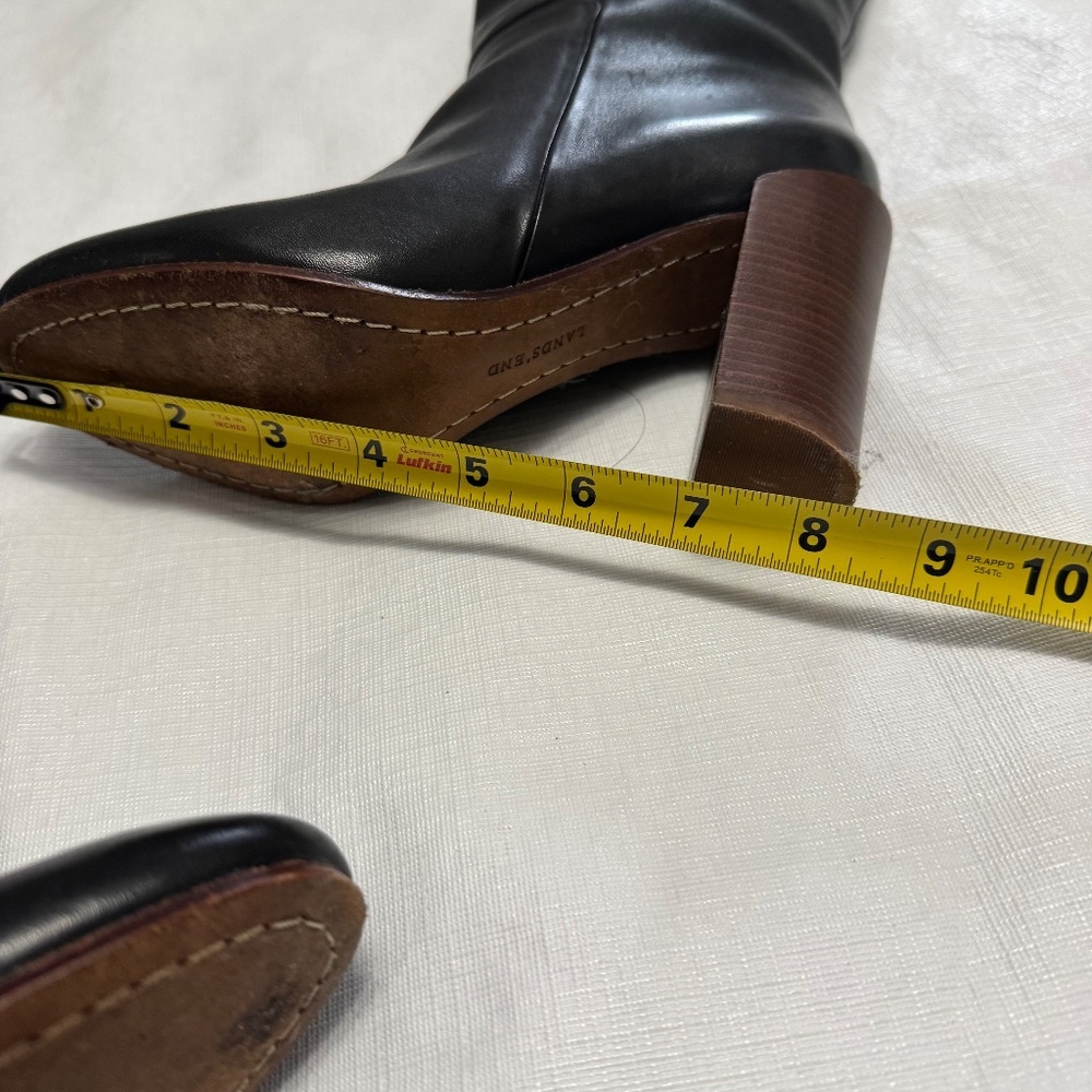 Lands' End Black Leather Heeled Boots - Picture 9 of 9